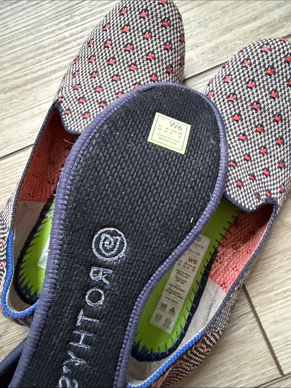 Rothy's Multicolor Slip-On Flats in Navy, Red, Cream - Picture 7 of 7